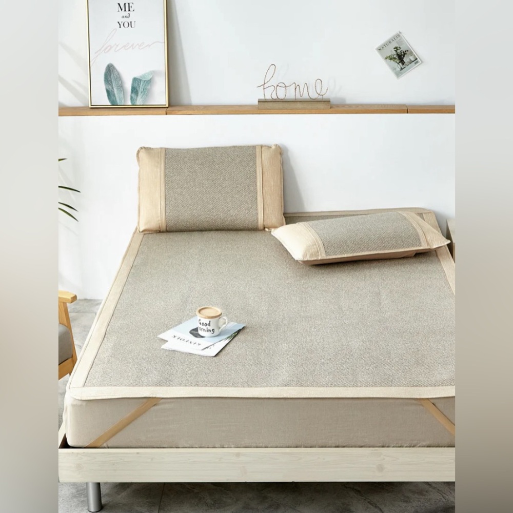 Qbedding Rattan Cooling Summer Sleeping Pad Mattress Topper Queen